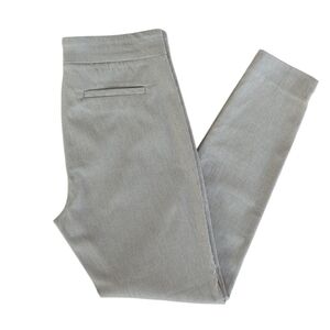 Lila Rose Pull-On Pattern Ankle Pant Trousers 10 Off White Black Business